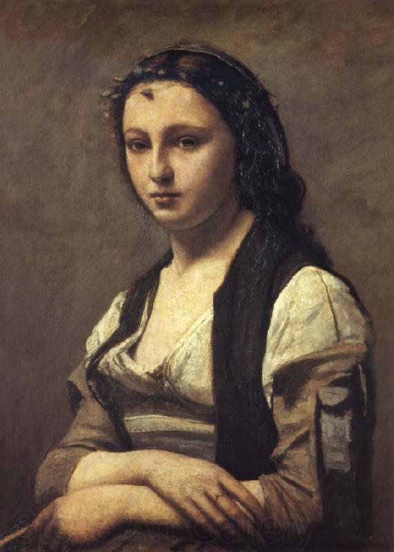 Corot Camille The woman of the pearl